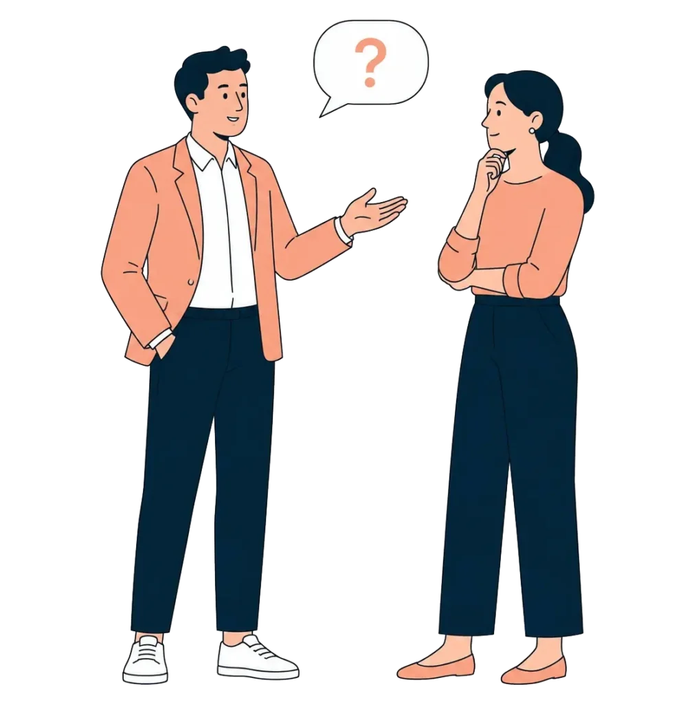 Two people having an open, relaxed conversation